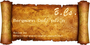 Bergmann Csépán névjegykártya